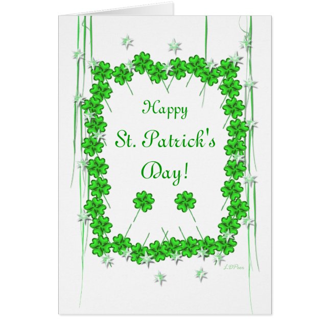 St. Patrick's Day Klöver och Stars Hälsningskort (Framsidan)