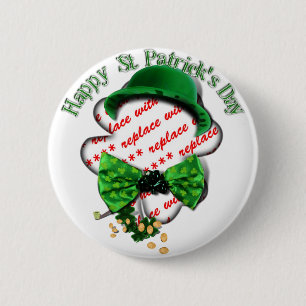 St patrick's day Klöver Ram med justerbar yta Knapp