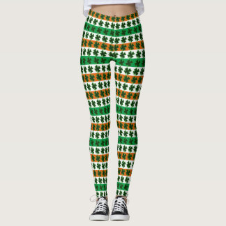 St. Patrick's Day Klöver Rand Leggings
