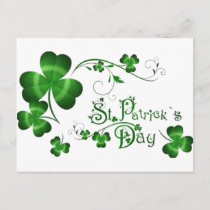St. Patricks Day Klöver Vykort