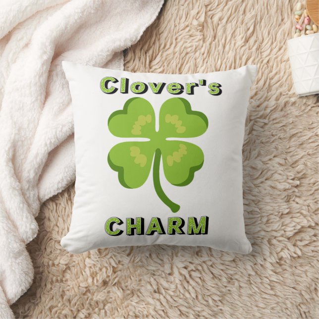 St. Patricks Day Klövers Charm Kudde (Filt)