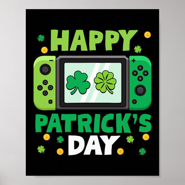 St Patricks Day-kontroll Videospel Barn Pojke Tod Poster (Framsidan)