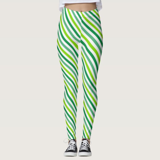 St. Patrick's Day Korsränder Mönster-54602 Leggings (Framsida)