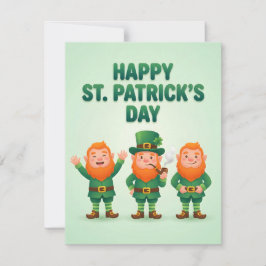 St Patricks Day-kort för barn Leprechaun Julkort