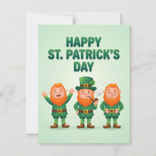 St Patricks Day-kort för barn Leprechaun Julkort