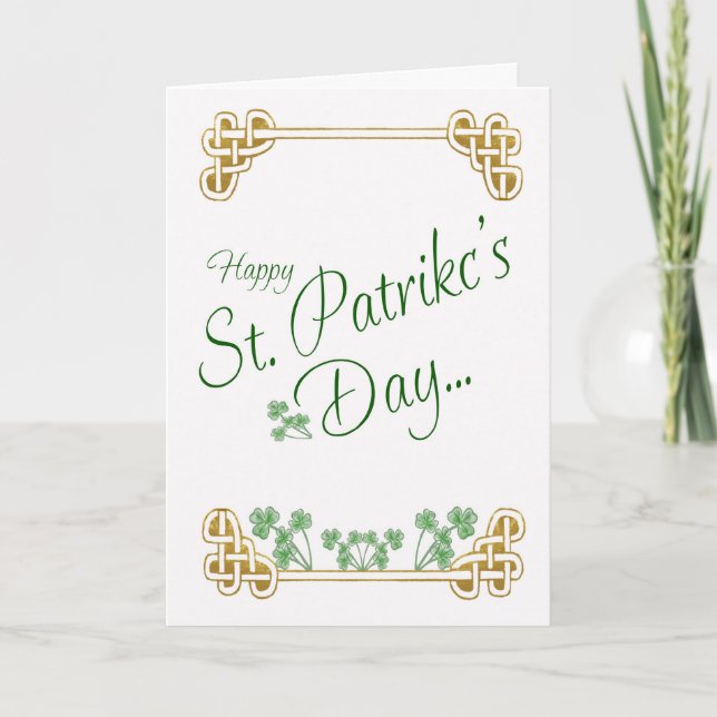 St patrick's day-kort med Shamrock Celtic Knot Kort (Framsida)
