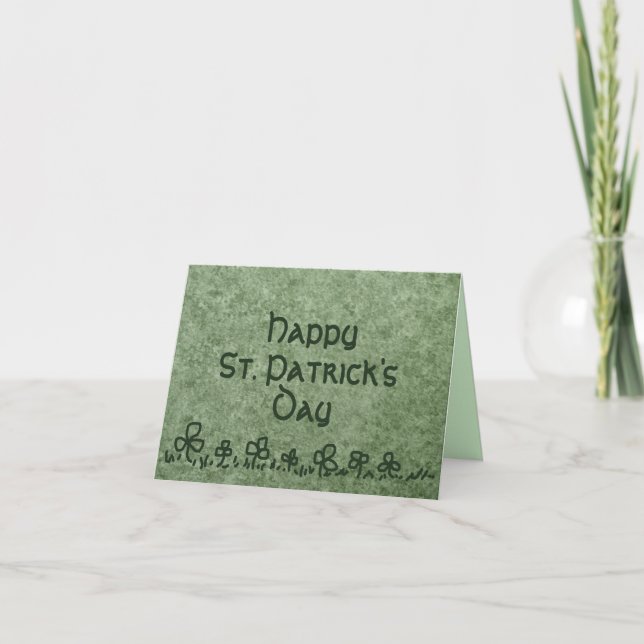 St. Patrick's Day-kort med Shamrock-kantdesign Kort (Framsida)