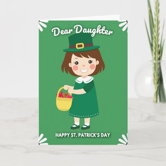 St. Patricks Day-kort med streckad kant Kort (Framsida)