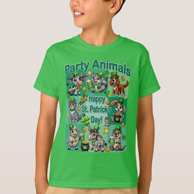 St. Patrick's Day Kul och söta "Party Animals" T Shirt (Framsida)