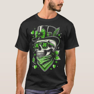 St Patricks Day Kvinnor Skalle Rödig Oordnad Bunt  T Shirt