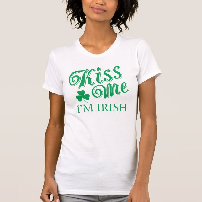 St. Patricks Day Kyss Mig Damtröja T Shirt (Framsida)