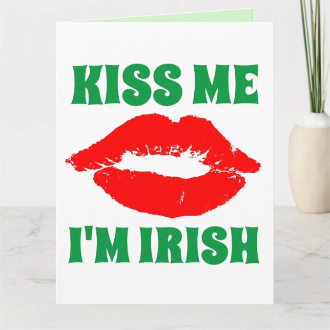 ST. PATRICK'S DAY KYSSE MIG JAG ÄR IRENSK KORT (Framsida)
