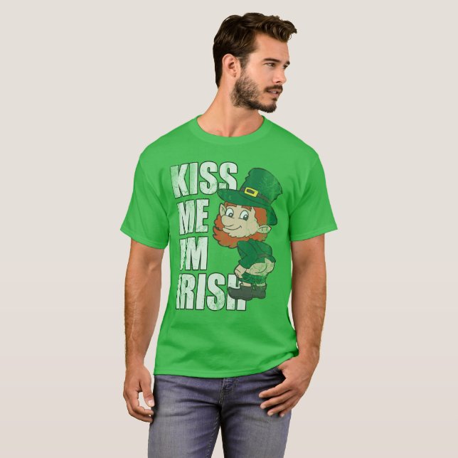 St patrick's day kysser mig troll för tee shirt (Hel framsida)