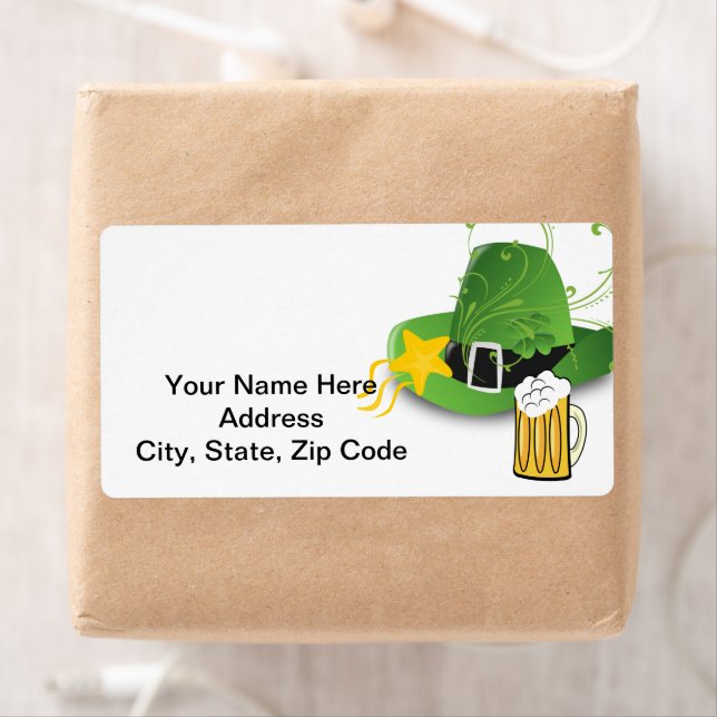 St. Patrick's Day Labels Hat Beer Fraktsedel (Insitu)