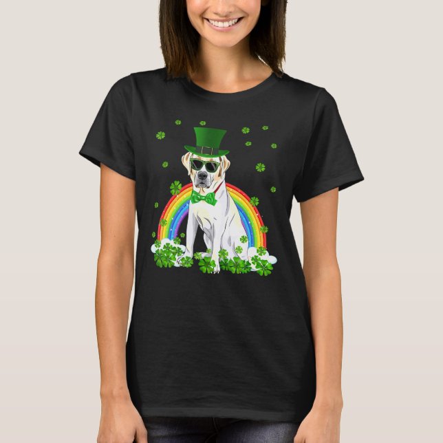 St patrick's day Labour Shamrock Pet Hund T Shirt (Framsida)
