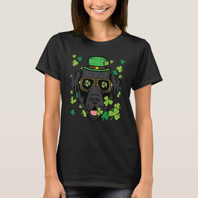 St Patricks Day Labrador Dog Saint Pattys Men Wome T Shirt (Framsida)