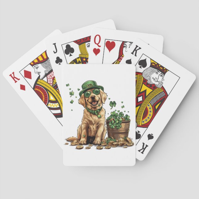St. Patrick's Day Labrador Retriever Hund Casinokort (Baksidan)