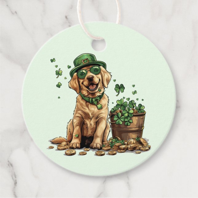 St. Patrick's Day Labrador Retriever Hund Gåvor Etiketter (Framsida)