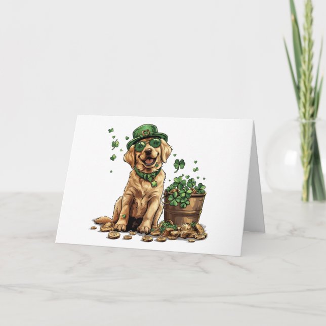 St. Patrick's Day Labrador Retriever Hund Kort (Framsida)