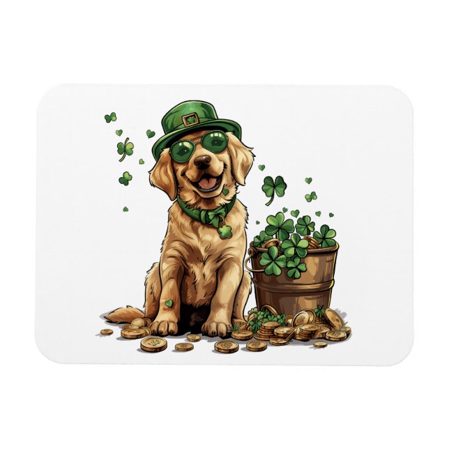 St. Patrick's Day Labrador Retriever Hund Magnet (Horisontell)
