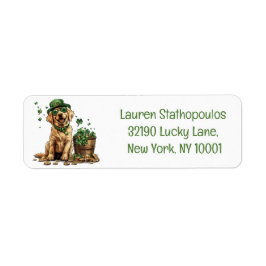 St. Patrick's Day Labrador Retriever Hund Returadress Etikett