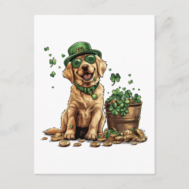 St. Patrick's Day Labrador Retriever Hund Vykort (Framsida)