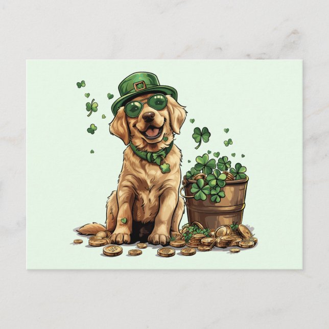 St. Patrick's Day Labrador Retriever Hund Vykort (Framsida)