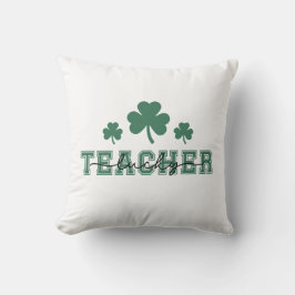 St Patricks Day Lärare Lucky Grön Shamrock  Kudde