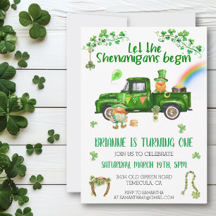 St. Patrick's day Lastbil Födelsedagsfester Kaos Inbjudningar