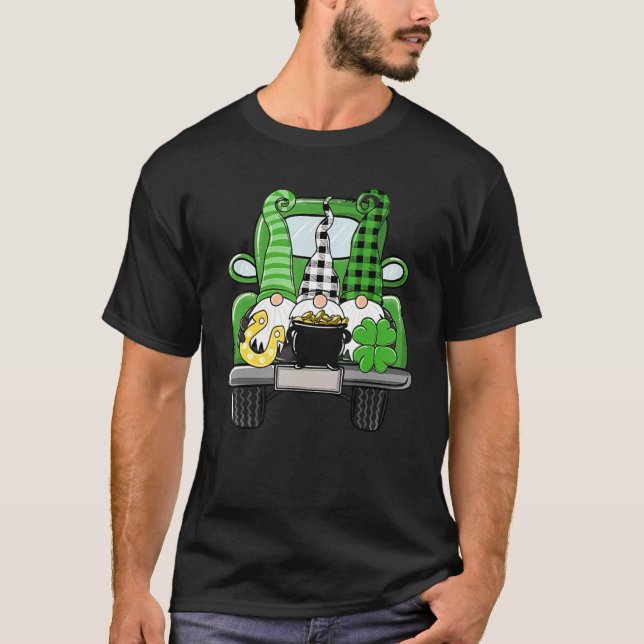 St patrick's day Lastbilar Gnomes plott Pot av Gul T Shirt (Framsida)