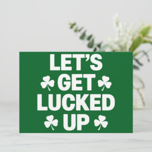 St patrick's day Låt oss få iriskan Klöver Inbjudningar
