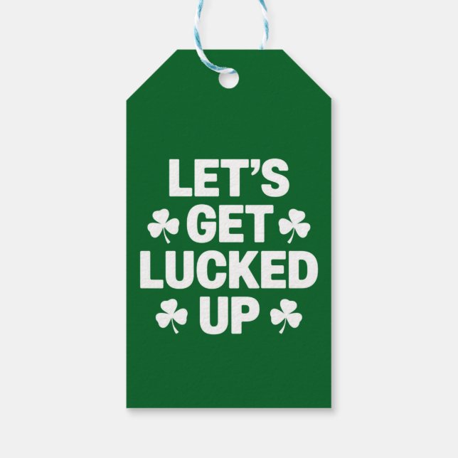 St patrick's day Låt oss få iriskan Klöver Presentetikett (Baksidan)