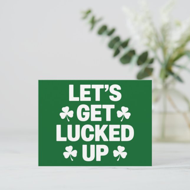 St patrick's day Låt oss få iriskan Klöver Vykort (Stående Fram)