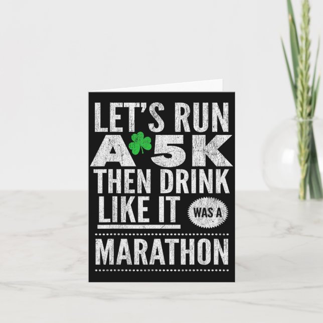 St Patricks Day Låt oss springa en 5k och sedan dr Kort (Framsida)