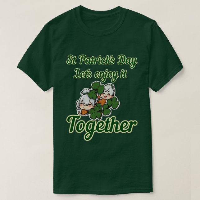 St patrick's day låt oss tillsammans t shirt (Design framsida)