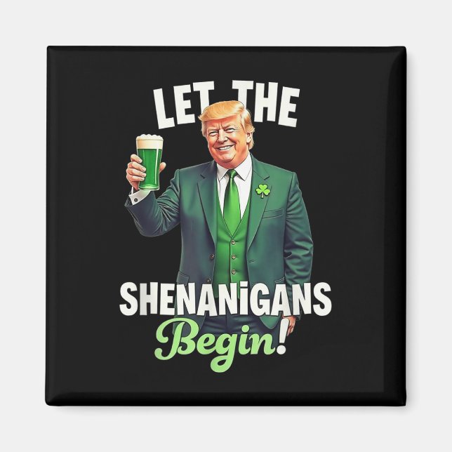 St patricks day: Låt shenanigans börja trunkera Magnet (Framsidan)