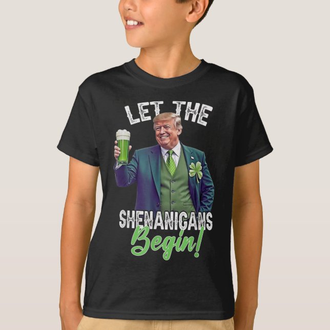 St patricks day: Låt shenanigans börja trunkera T Shirt (Framsida)
