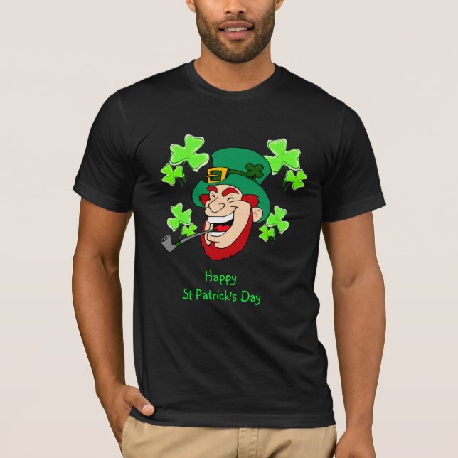 St patrick's day Laughing Leprechaun Tee Shirt (Framsida)