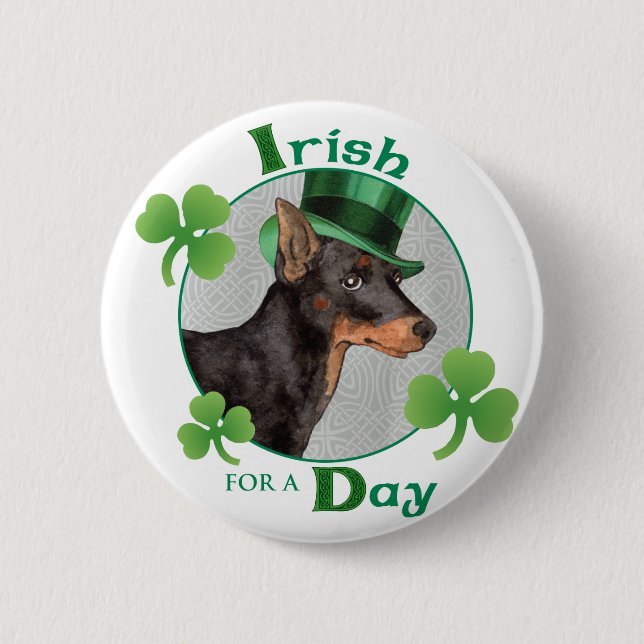St. Patrick's Day Leksak Manchester Terrier Knapp (Framsida)