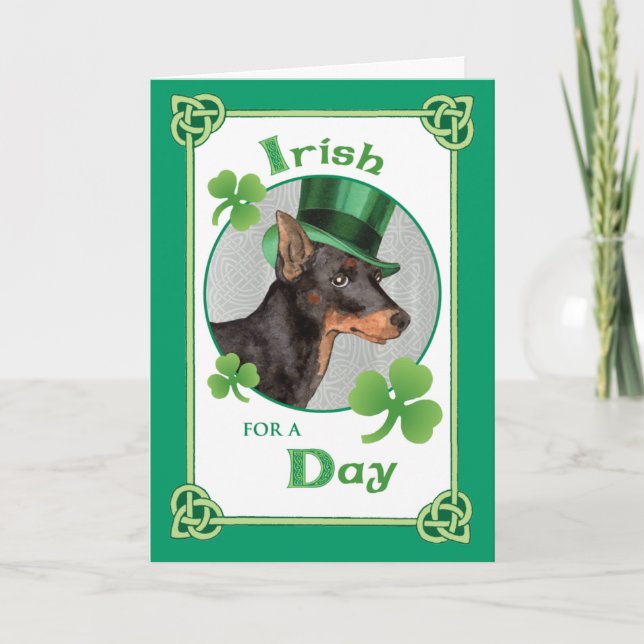 St. Patrick's Day Leksak Manchester Terrier Kort (Framsida)