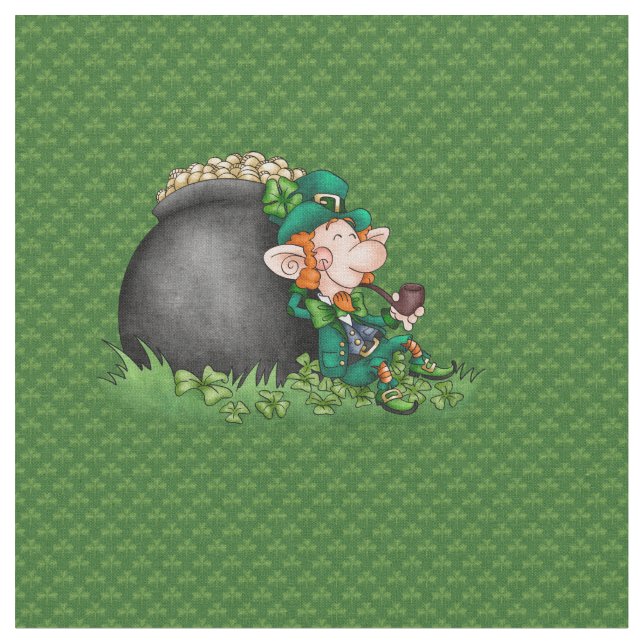 St. Patrick's Day Leprecaun Pot of Guld Tyg (Närbild)