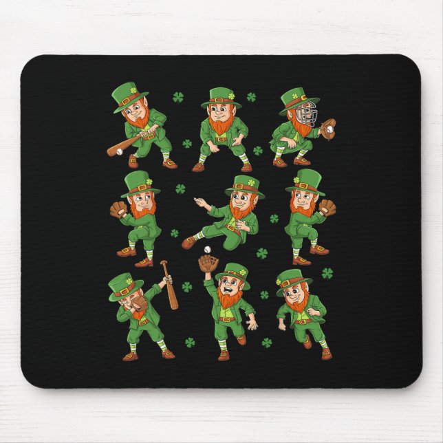 St patricks day Leprechaun Baseball Player Boys Gi Musmatta (Framsidan)