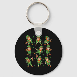 St patricks day Leprechaun Baseball Player Boys Gi Nyckelring