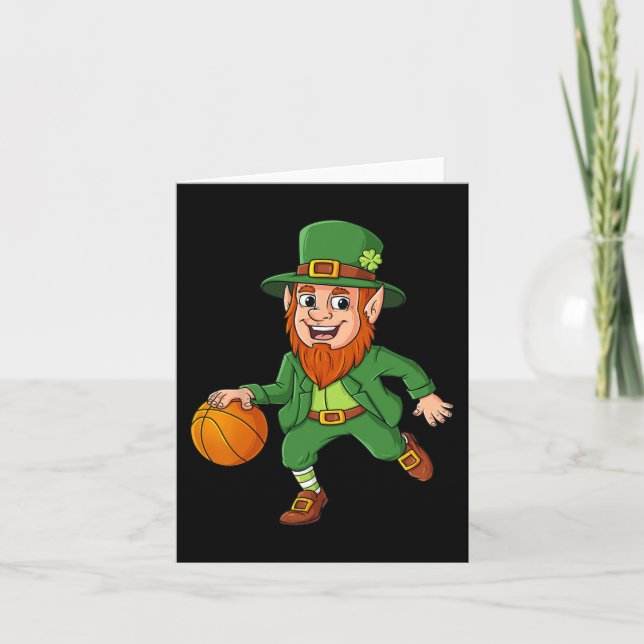 St patricks day Leprechaun Basketball Lucky Boys G Kort (Framsida)