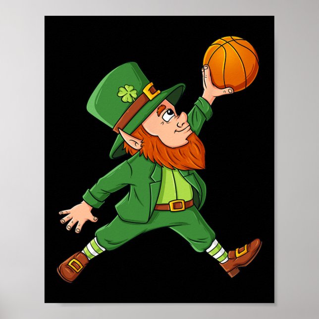 St patricks day Leprechaun Basketball Lucky Boys G Poster (Framsidan)