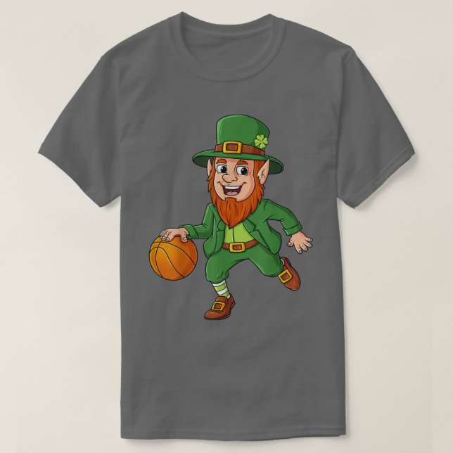 St patricks day Leprechaun Basketball Lucky Boys G T Shirt (Design framsida)