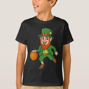 St patricks day Leprechaun Basketball Lucky Boys G T Shirt