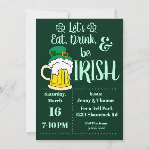 St. Patrick's Day Leprechaun Beer Inbjudningar
