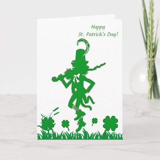 St. Patrick's Day Leprechaun Card Kort (Framsida)