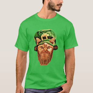 St. Patrick's Day Leprechaun Cat T Shirt
